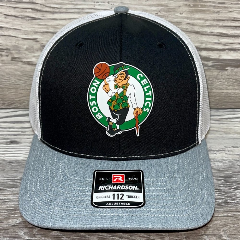 Boston Celtics 3D Snapback Trucker Hat- Black/ White/ Grey